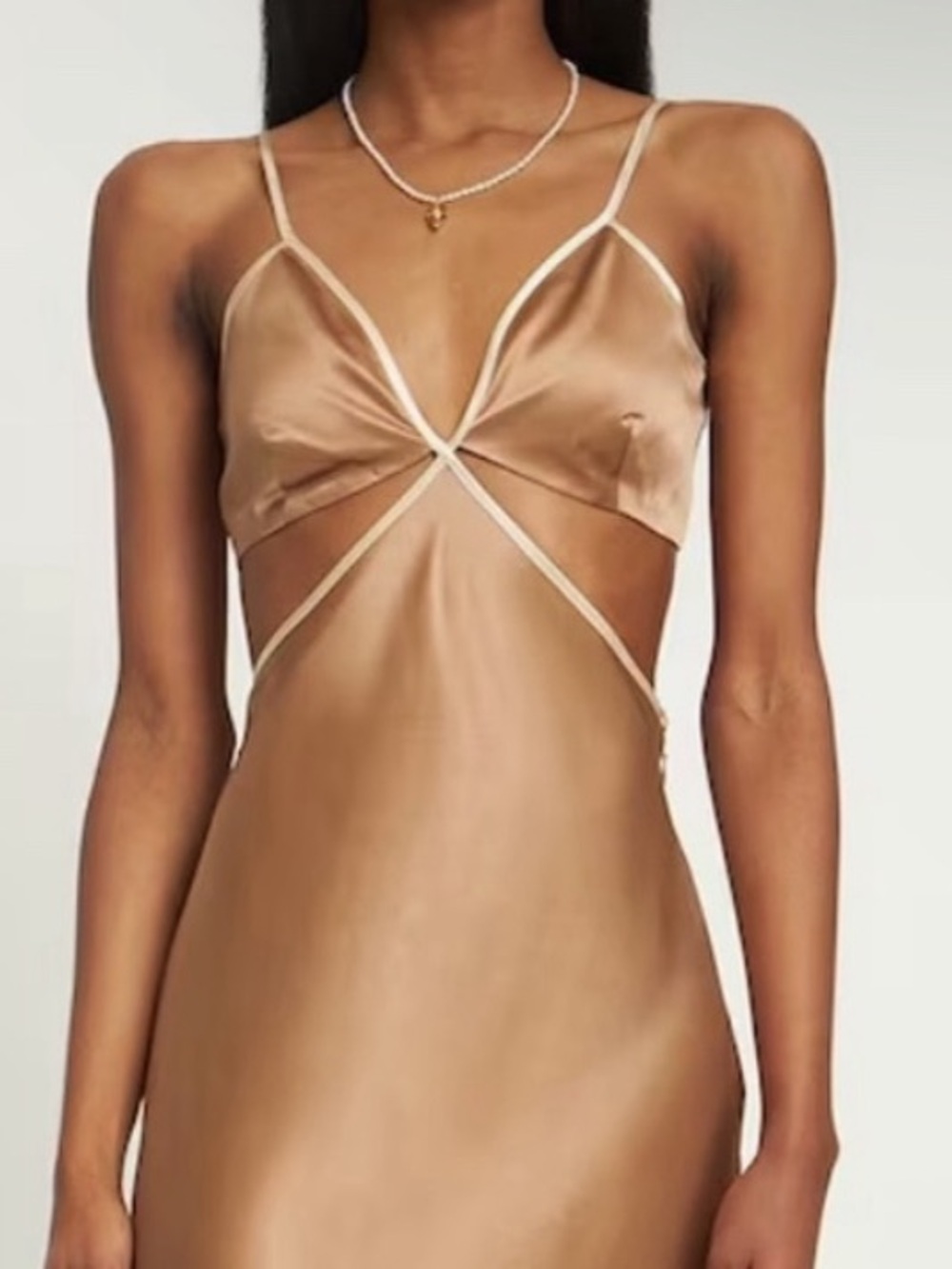 Reformation Mini Dress in Poppies Silk in Croissant Light Brown ****ALTERED*****